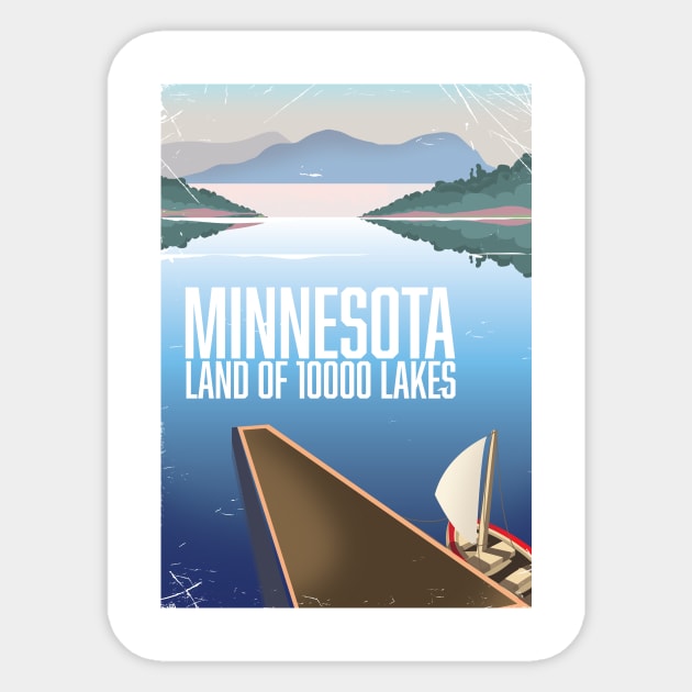 Minnesota Travel poster Sticker by nickemporium1